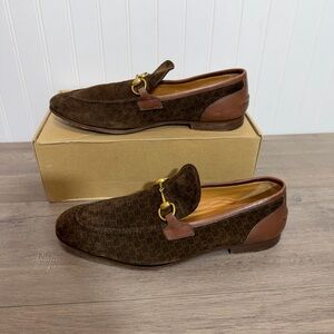 Used men’s Gucci Jordaan suede loafers size 10 no box